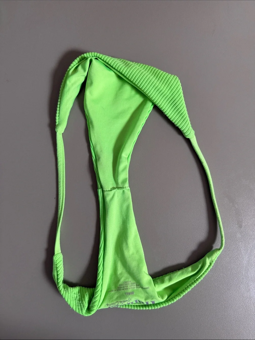 Frankie's Bikinis Neon Lime Ribbed Scoop Bikini Set
